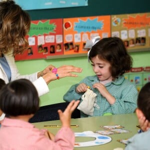 Letizia d'Espagne inaugurait l'année scolaire 2015-2016 à Palencia, en visite à l'école primaire Marques de Santillana, le 21 septembre 2015.