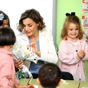 Letizia d'Espagne inaugurait l'année scolaire 2015-2016 à Palencia, en visite à l'école primaire Marques de Santillana, le 21 septembre 2015.