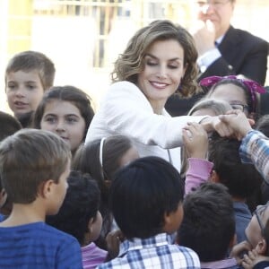 Letizia d'Espagne inaugurait l'année scolaire 2015-2016 à Palencia, en visite à l'école primaire Marques de Santillana, le 21 septembre 2015.