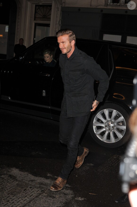 David Beckham lors du dîner organisé par Victoria Beckham au sein de sa boutique sur Dover Street dans le quartier de Mayfair à Londres le 22 septembre 2015