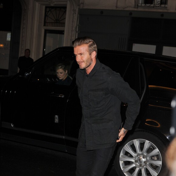 David Beckham lors du dîner organisé par Victoria Beckham au sein de sa boutique sur Dover Street dans le quartier de Mayfair à Londres le 22 septembre 2015