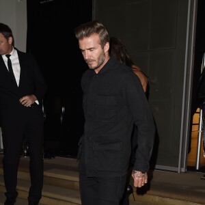 David Beckham lors du dîner organisé par son épouse Victoria Beckham au sein de sa boutique sur Dover Street dans le quartier de Mayfair à Londres le 22 septembre 2015