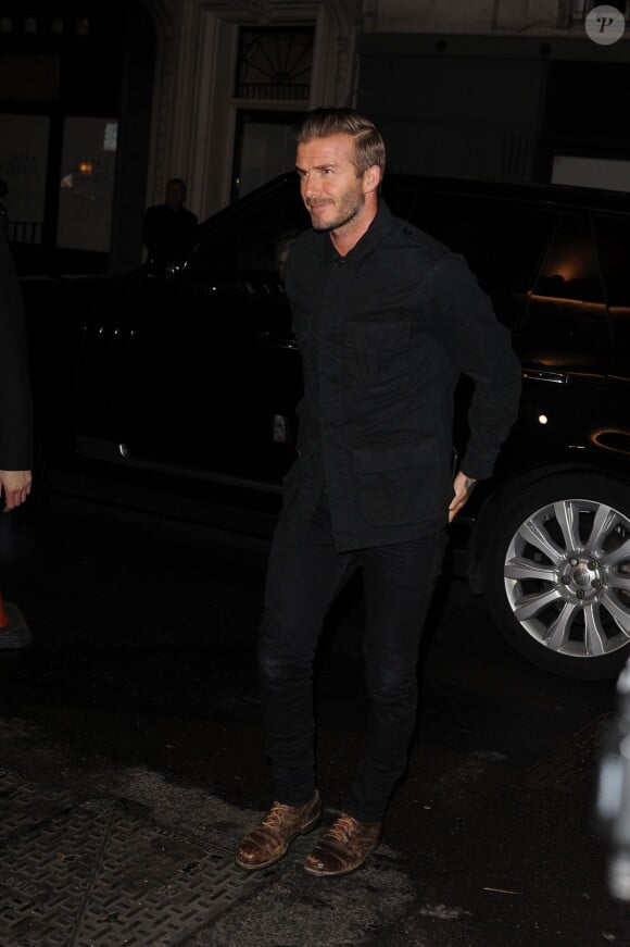 David Beckham lors du dîner organisé par son épouse Victoria au sein de sa boutique sur Dover Street dans le quartier de Mayfair à Londres le 22 septembre 2015