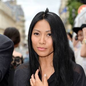 La chanteuse Anggun au défilé de mode "Jean Paul Gaultier", collection Haute-Couture automne-hiver 2015/2016, au siège de la marque Jean-Paul Gaultier à Paris, le 8 juillet 2015