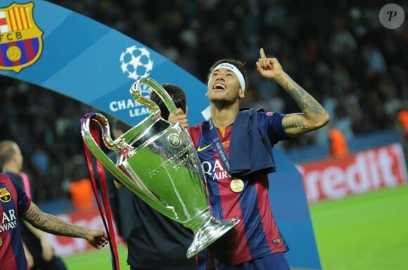 Neymar - Le FC Barcelone remporte la Ligue des Champions contre la Juventus à Berlin en Allemagne le 6 juin 2015. Le Barça s'est imposé 3 buts à 1 contre la Juve