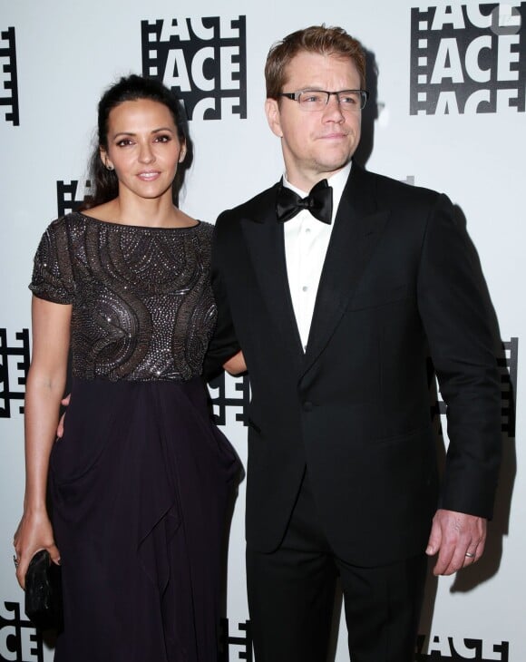 Matt Damon et sa femme Luciana Barroso - Tapis rouge du 65th Annual ACE Eddie Awards à Los Angeles, le 31 Janvier 2015