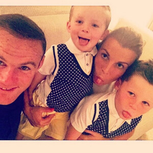Wayne et Coleen Rooney avec leurs fils Klay et Kai en juin 2015
