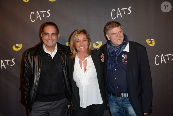 Valérie Douillet, Laurent Fontaine, guest - Première de la comédie musicale "Cats" au théâtre Mogador à Paris, le 1er octobre 2015.