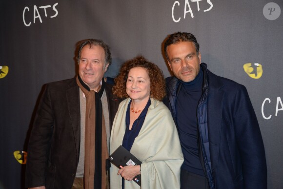 Daniel Russo, Catherine Arditi, Steve Suissa - Première de la comédie musicale "Cats" au théâtre Mogador à Paris, le 1er octobre 2015.