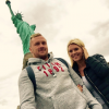 Amélie Neten et son amoureux Philippe Leonard (ex-footballeur) en vacances à New York. Septembre-octobre2015.