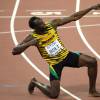 Usain Bolt lors de sa victoire sur 200 mètres aux Championnats du monde de Pékin, au Stade National, le 27 août 2015