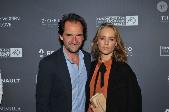 Exclusif - Stéphane De Groodt et sa femme Odile d'Oultremont - Dîner de gala au profit de la Fondation ARC pour la recherche contre le cancer du sein à l'hôtel Peninsula à Paris le 1er octobre 2015.