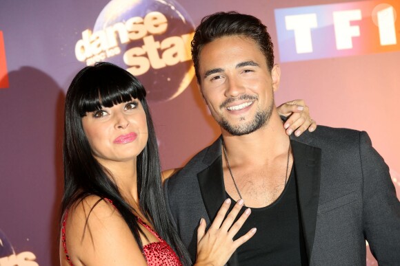 Olivier Dion et Candice Pascal - Photocall Danse avec les stars 6 devant TF1 à Boulogne-Billancourt, le 7 octobre 2015.