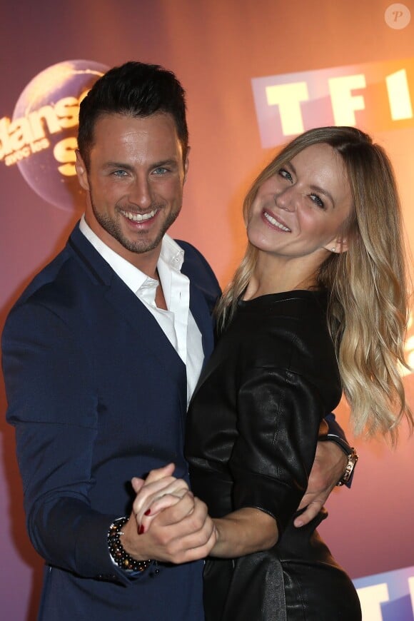 Véronic DiCaire et Christian Millette - Photocall Danse avec les stars 6 devant TF1 à Boulogne-Billancourt, le 7 octobre 2015.