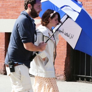 Kristen Stewart sur le tournage du projet de Woody Allen à New York le 21 septembre 2015.