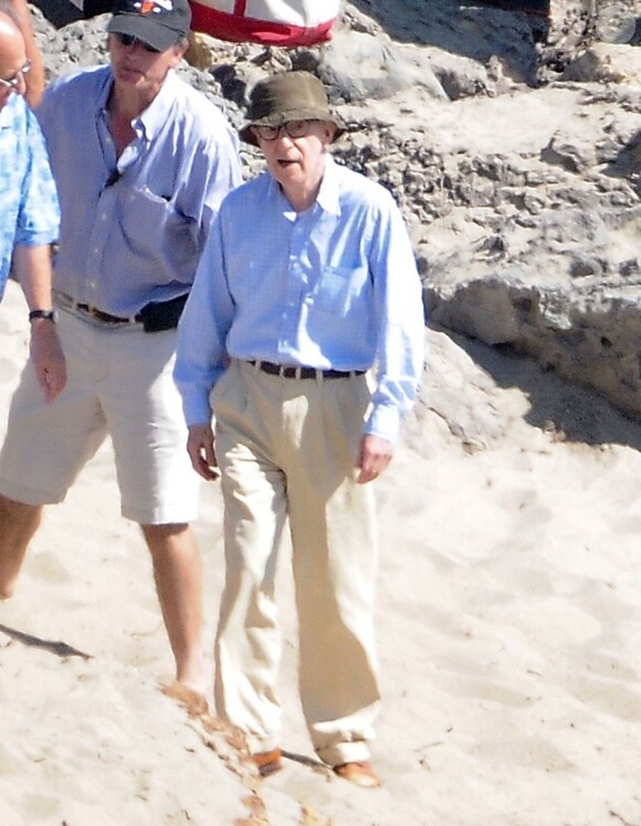 Tournage du nouveau film de Woody Allen sur la plage "Hermosa" à Los Angeles Le 26 août 2015