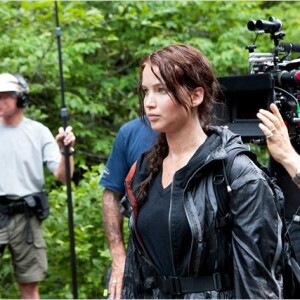 Jennifer Lawrence sur le tournage d'Hunger Games (2012)