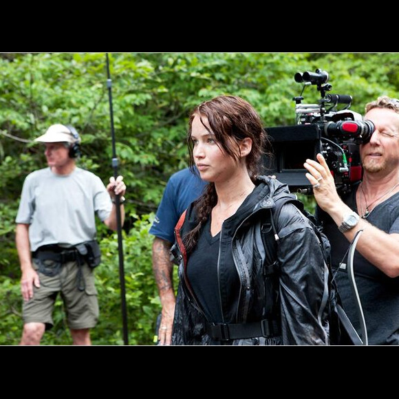 Jennifer Lawrence sur le tournage d'Hunger Games (2012)
