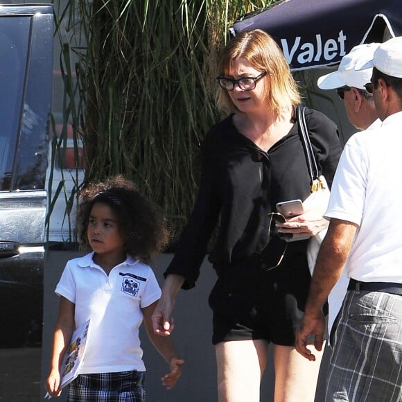 Ellen Pompeo et sa fille Stella à Studio City Los Angeles, le 25 septembre 2015