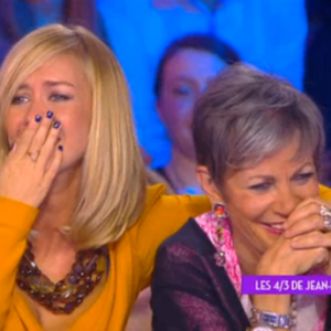 Enora Malagré et Isabelle Morini-Bosc, lors du prime time spécial TPMP fête les 3 ans de D8, le jeudi 8 octobre 2015 sur D8. 