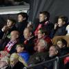 Le prince Felix, le prince Nikolai, le prince héritier Frederik, le prince Christian et le prince consort Henrik de Danemark au stade Parken à Copenhague le 11 octobre 2015 lors du match de football Danemark - France, remporté par les Bleus (2-1).