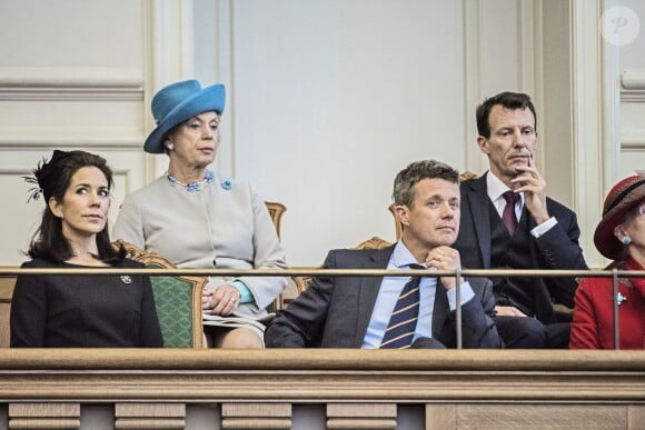 La princesse Mary, le prince Frederik, la princesse Benedikte, le prince Joachim de Danemark - La famille royale de Danemark assistait le 6 octobre 2015 à l'ouverture du Parlement au palais de Christiansborg à Copenhague.