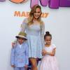 Jennifer Lopez et ses enfants à la première du film d'animation 'HOME' à Westwood, Los Angeles, le 22 mars 2015