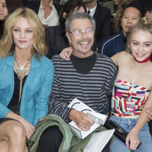 Vanessa Paradis, Jean-Paul Goude et Lily-Rose Depp - Photocall au défilé de mode "Chanel", collection prêt-à-porter printemps-été 2016, au Grand Palais à Paris le 6 Octobre 2015