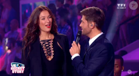 Julie et Christophe Beaugrand, dans l'hebdo de Secret Story 9, le vendredi 16 octobre 2015 sur TF1.