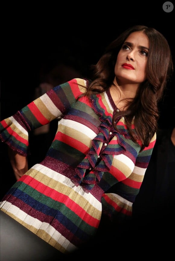 Salma Hayek - Remise du 7e Prix Lumière à Martin Scorsese au Palais des Congrès de Lyon, lors du Festival Lumière le 16 octobre 2015.