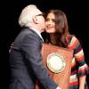 Martin Scorsese et Salma Hayek - Remise du 7e Prix Lumière à Martin Scorsese au Palais des Congrès de Lyon, lors du Festival Lumière le 16 octobre 2015.