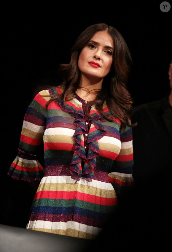 Salma Hayek - Remise du 7e Prix Lumière à Martin Scorsese au Palais des Congrès de Lyon, lors du Festival Lumière le 16 octobre 2015.