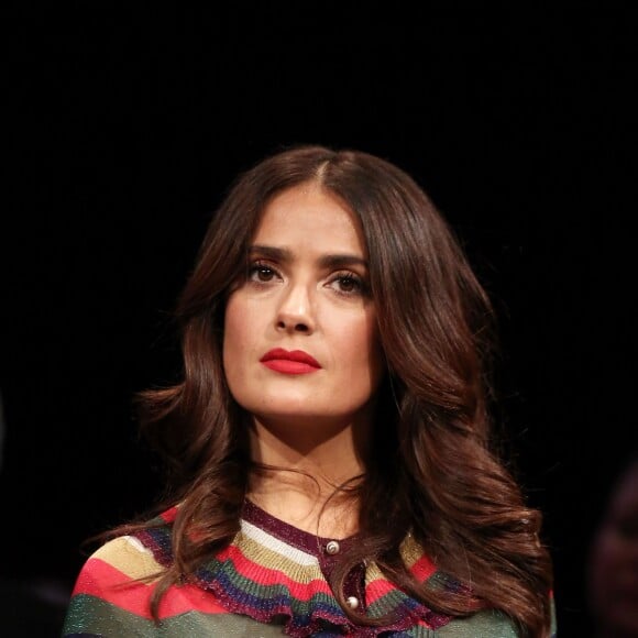 Salma Hayek - Remise du 7e Prix Lumière à Martin Scorsese au Palais des Congrès de Lyon, lors du Festival Lumière le 16 octobre 2015.