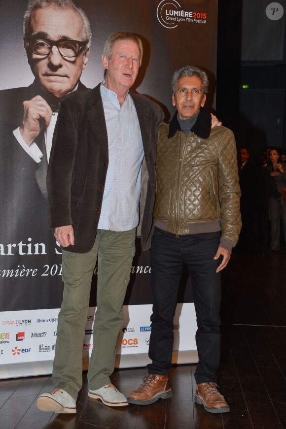 Regis Wargnier et Rachid Bouchareb - Remise du 7e Prix Lumière à Martin Scorsese au Palais des Congrès de Lyon, lors du Festival Lumière le 16 octobre 2015.