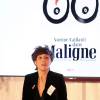Exclusif - Noémie Caillault, au lancement de la campagne Octobre Rose avec Claire Chazal à la clinique Hartmann à Neuilly sur Seine le 7 octobre 2015.