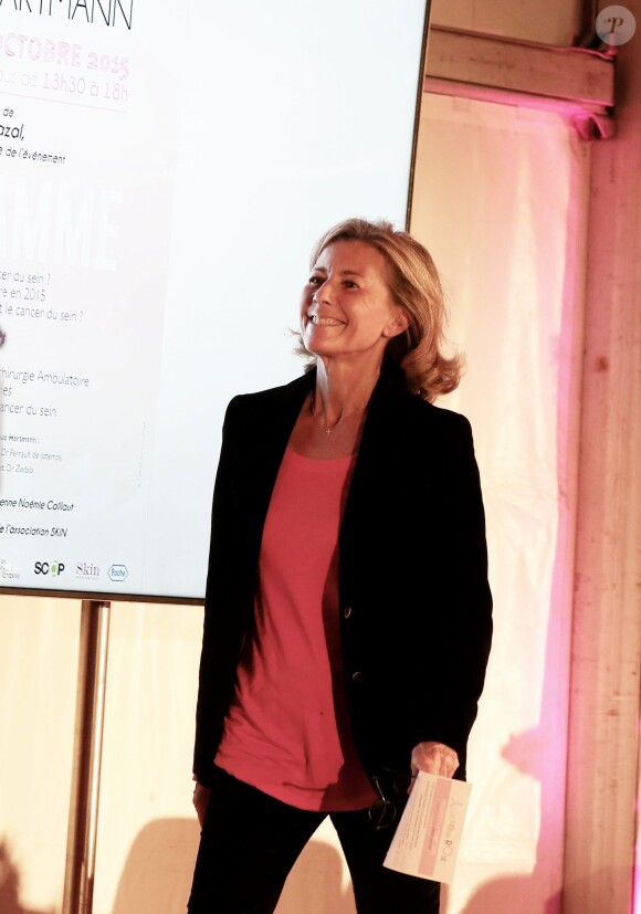Exclusif - Lancement de la campagne Octobre Rose avec Claire Chazal à la clinique Hartmann à Neuilly sur Seine le 7 octobre 2015.