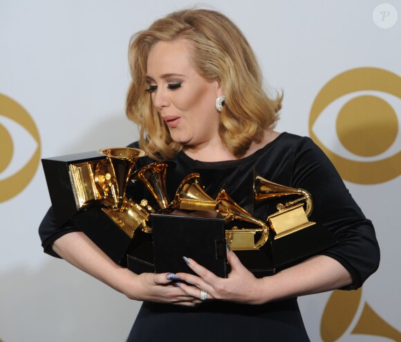 Adele au Grammy Awards, à Los Angeles le 13 février 2012.