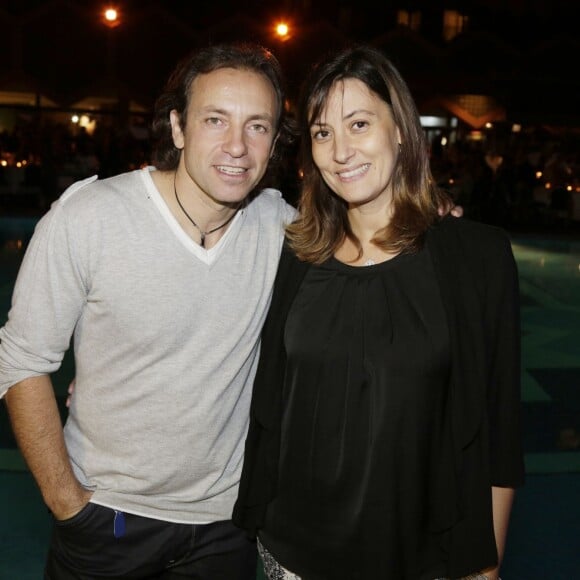 Philippe Candeloro et sa femme Olivia à la soirée de clôture du 15e 'Trophée Roses des Sables', parrainé par Victoria Bedos, à Marrakech, le 17 octobre 2015.