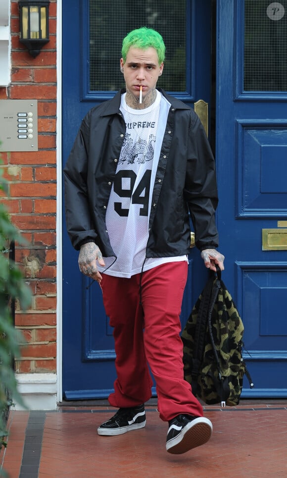 Le supposé compagnon de Rita Ora, Richard (Ricky) Hilfiger quitte le domicile de Rita Ora dans l'après-midi à Londres, le 17 septembre 2014.