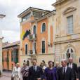 La princesse Victoria, enceinte, et le prince Daniel de Suède en visite officielle en Colombie à Bogota, le 22 octobre 2015