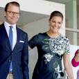 La princesse Victoria, enceinte, et le prince Daniel de Suède en visite officielle en Colombie, à Carthagène des Indes, le 22 octobre 2015