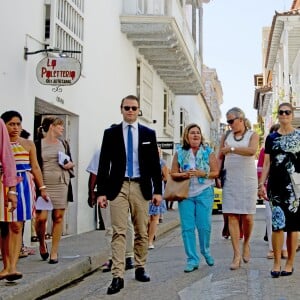 La princesse Victoria, enceinte, et le prince Daniel de Suède en visite officielle en Colombie, à Carthagène des Indes, le 22 octobre 2015