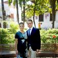La princesse Victoria, enceinte, et son mari le prince Daniel de Suède en visite officielle en Colombie, à Carthagène des Indes, le 22 octobre 2015