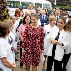 La princesse Victoria, enceinte, et le prince Daniel de Suède en visite officielle au Pérou, à Lima, le 21 octobre 2015