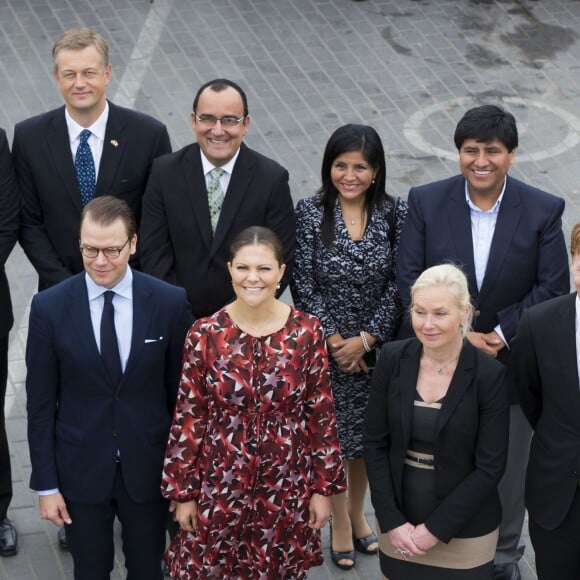 La princesse Victoria, enceinte, et le prince Daniel de Suède en visite officielle au Pérou, à Lima, le 21 octobre 2015