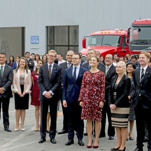 La princesse Victoria, enceinte, et le prince Daniel de Suède en visite officielle au Pérou, à Lima, le 21 octobre 2015