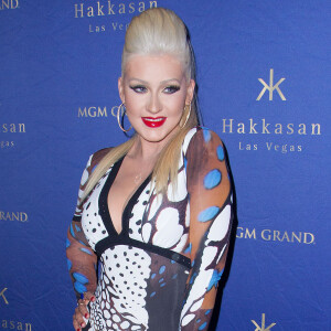 Christina Aguilera sur le tapis rouge du 2 eme anniversaire du club Hakkasan à Las Vegas Le 17 avril 2015