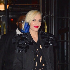 Gwen Stefani, avec une nouvelle couleur de cheveux, à la sortie de son hôtel The Bowery à New York, le 18 octobre 2015
