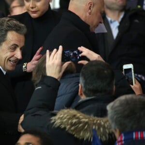 Nicolas Sarkozy au Parc des Princes le 21 octobre 2015 pour le match de Ligue des Champions PSG - Real Madrid. © Cyril Moreau / Bestimage