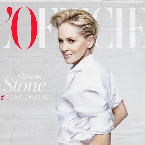 Sharon Stone en couverture de "L'Officiel", numéro 1 000, novembre 2015.